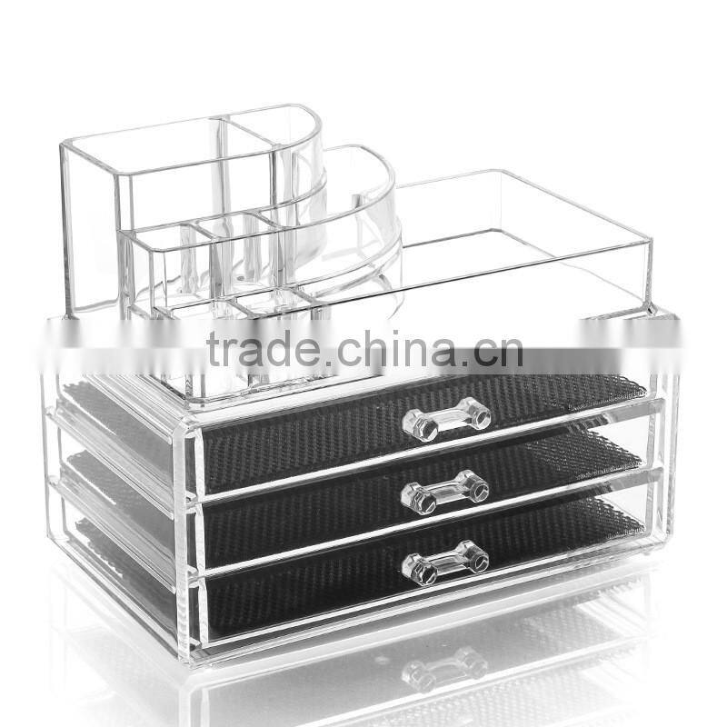 C42 1 Piece High Quality Crystal Cosmetic Organizer Makeup Jewelry Lipstick Brush Insert Holder Display Box