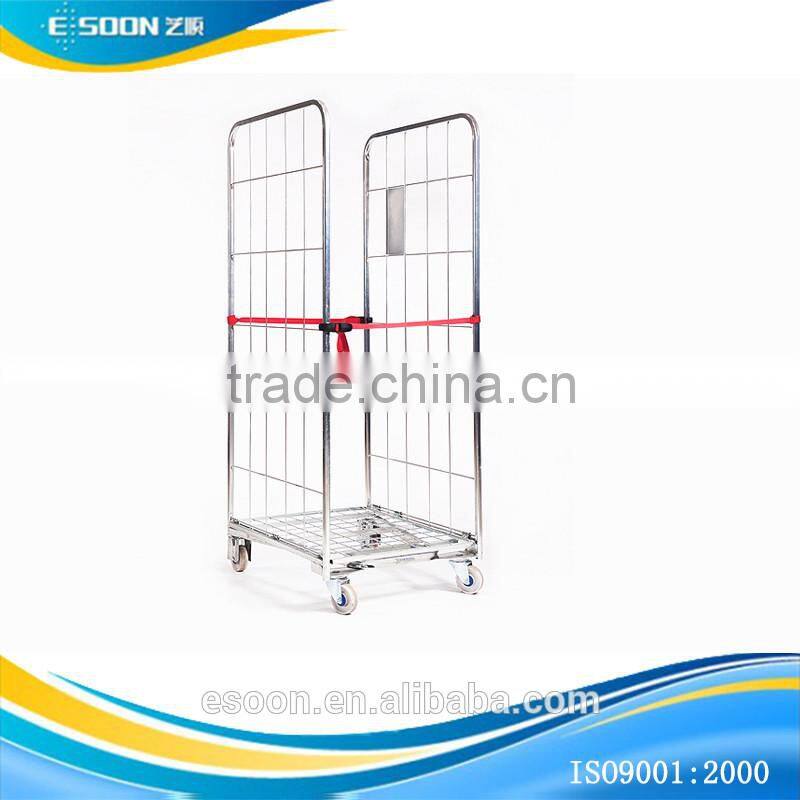 2-Side Folding mesh Warehouse Roll Trolley