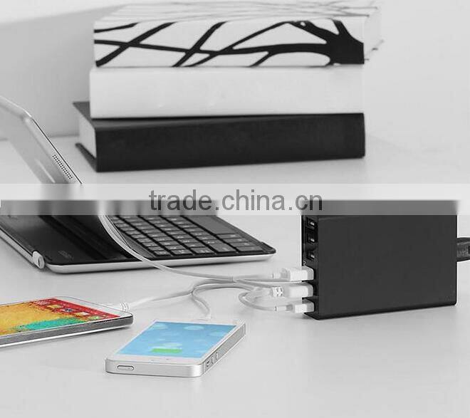 Multi USB 6 Port Charger Desktop Rapid 50Watt Station Charging for Apple Android, with iSmart technique IC