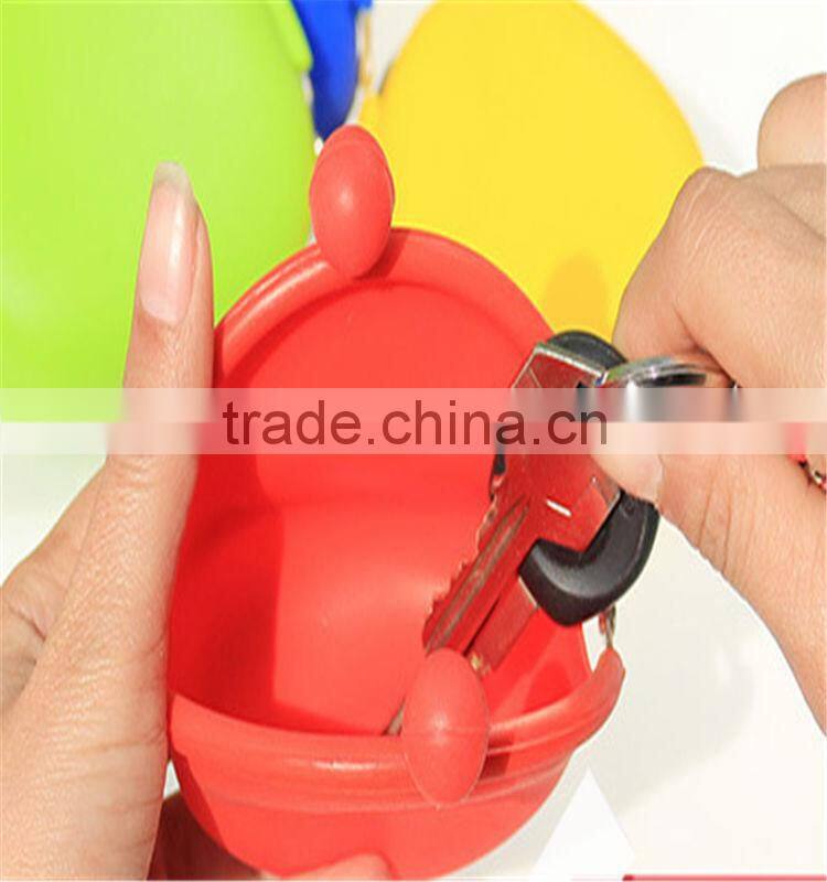 Button Silicone Cosmetic Pouch/Custom Silicone Key Pouch
