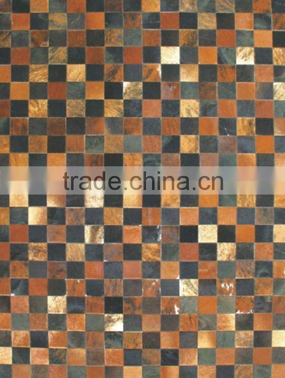 Patchwork cowhide rug