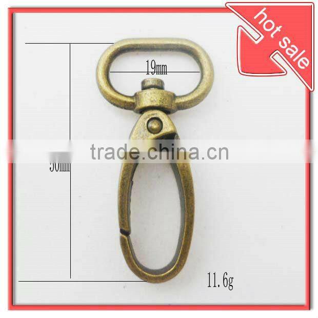 20mm antique brass rotate metal hook dog leash snap hook