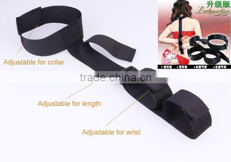 NEW WOVEN TAPE collar strap toys, couple games body belt strap for hand and neck connected