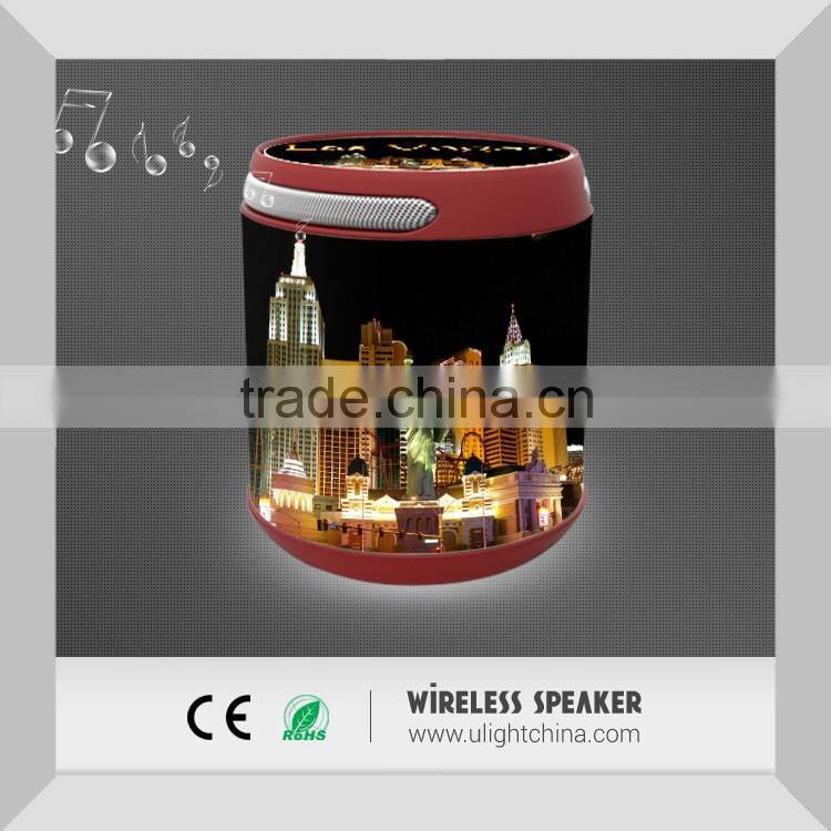 Customized Logo program Led light wireless speaker, promotional led wireless speaker light