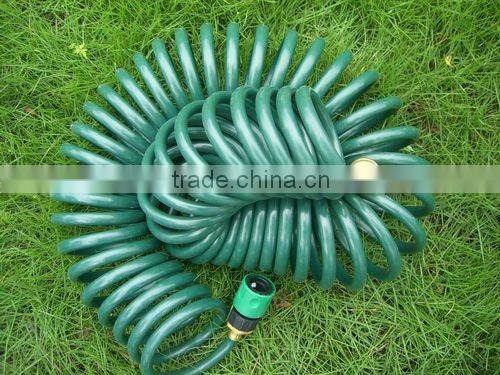 coiled garden hose