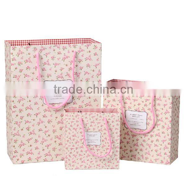 Pink Rose Bloom Birthday Paper Gift Bag