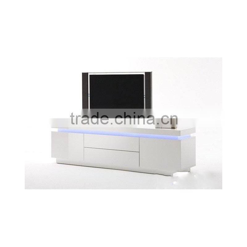 TV-2335 modern wooden white TV stands with LED lights
