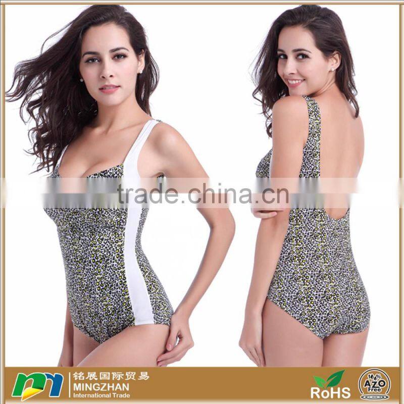 Women's Printed Spandex Nylon Backless One Piece Swimsuit Bikini