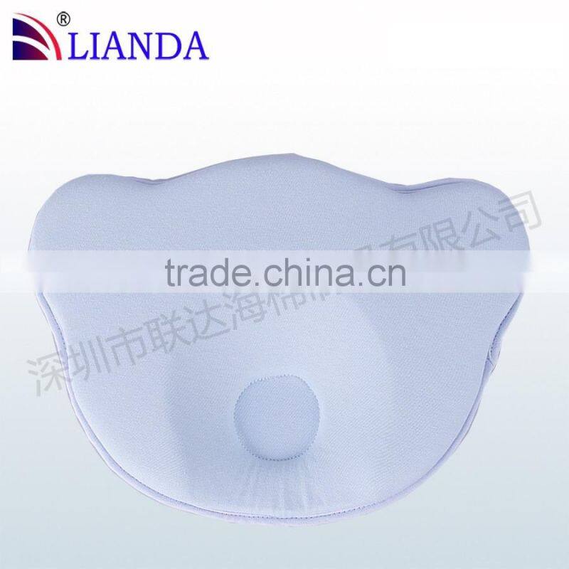 Soft Blue Baby Head Support Pillow, Baby Head Positioning Pillow, Organic Cotton Baby Memory Pillow