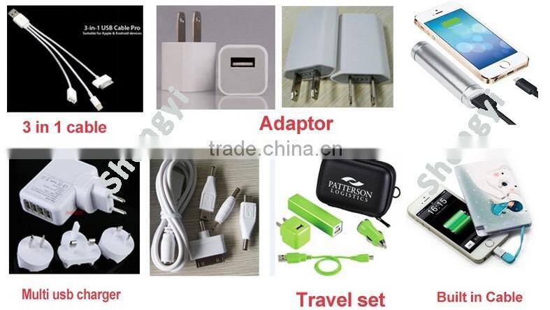 2016 Customize Logo Mini Premium Lipstick-Sized 3000mAh Portable Charger for Iphone 7