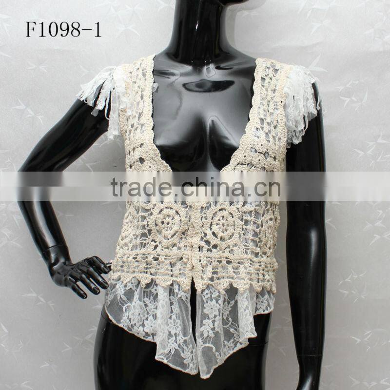 Sweet Girls Women's Lace Shirt Tiered Top Sleeveless T-shirt