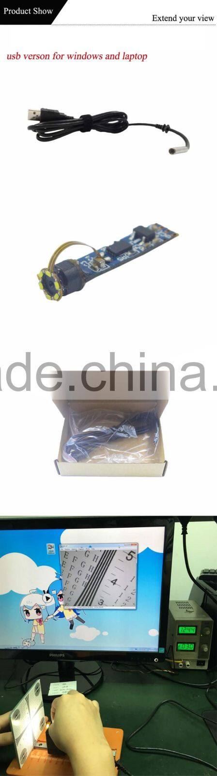 Factory supply 2cm~5cm focusing length 60 degree view angle 5.5mm usb camera mdoule with waterproof case