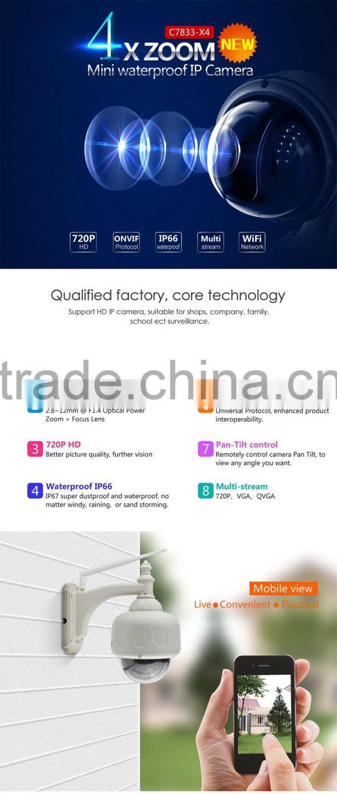 Hot selling VStarcam 720P solar powered wireless security IP camera outdoor