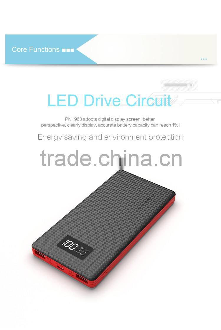 10000mAh slim mobile power bank/travel charger Pineng PN-963