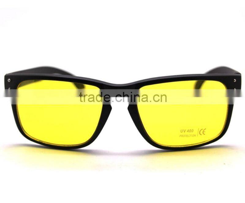 hot new black frame yellow lens night safety Sports Sunglasses