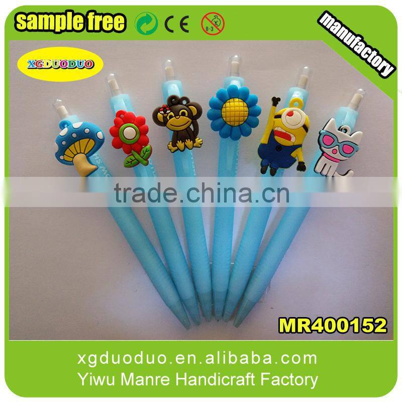 2015 High Quality soft PVC pencile charm/ pencile topper and cheap fabric table toppers