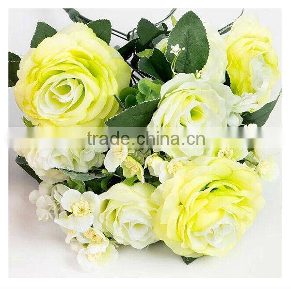 Newest decorative artificial table flowers/artificial rose flower bouquet
