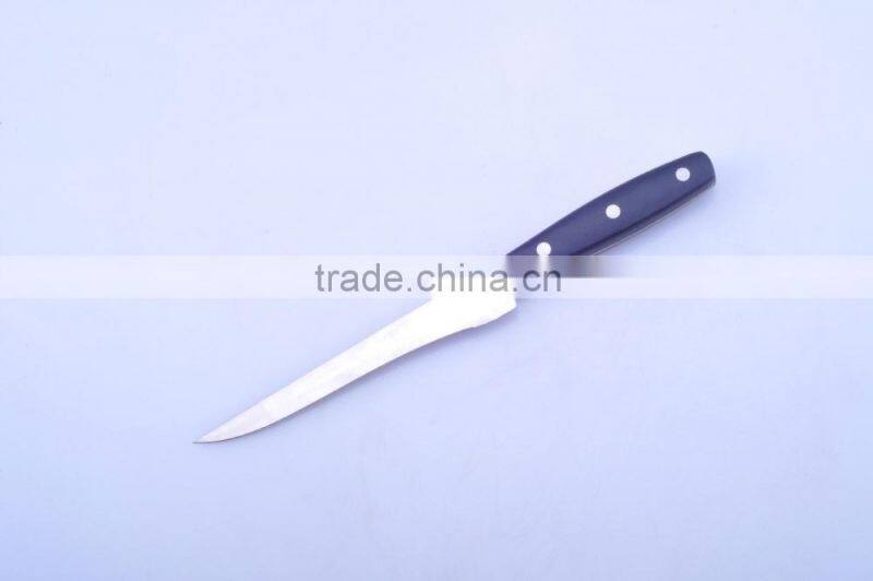 7PCS PP handle kitchen knives with pine wood block