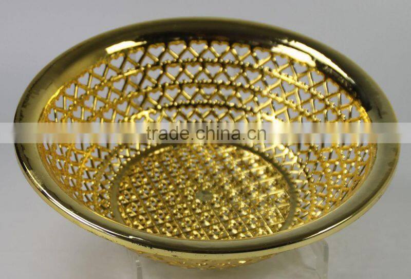 top quality gold colour electroplate hollow out busket