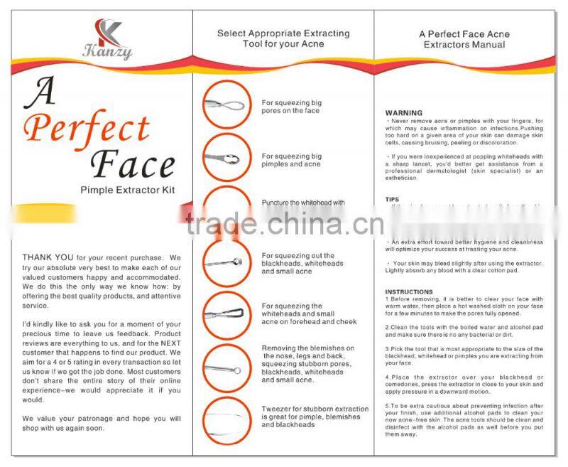 2016 Blackhead Remover Kit, Comdome Extractor Kit, Blackhead Blemish Remover Kit PR-012