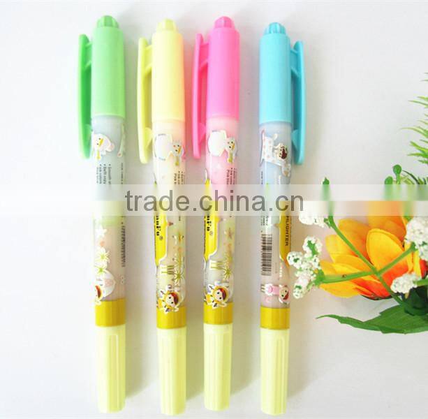 double head highlighter ,promotion highlighter pen