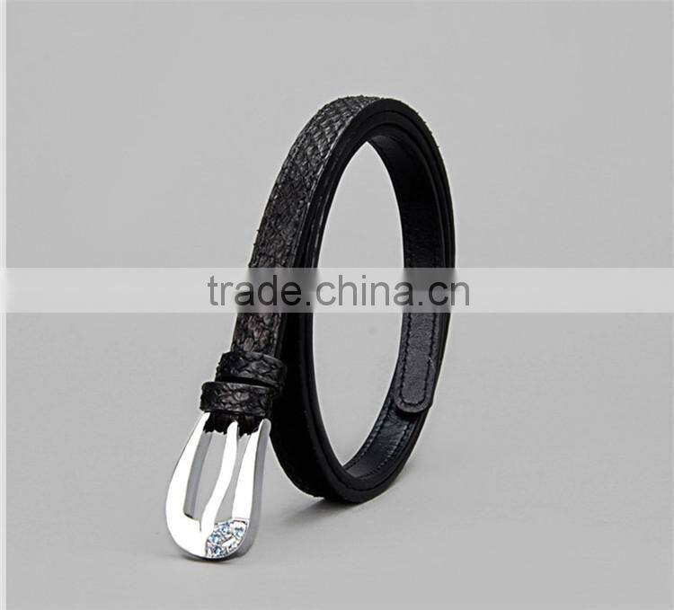 Jranter Colorful Genuine Python Leather Women Belt Stainless Steel Buckle