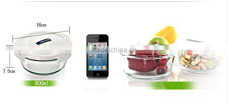 Hot Sell Round Borosilicate Glass Lunch Box Set With Takeaway Bag