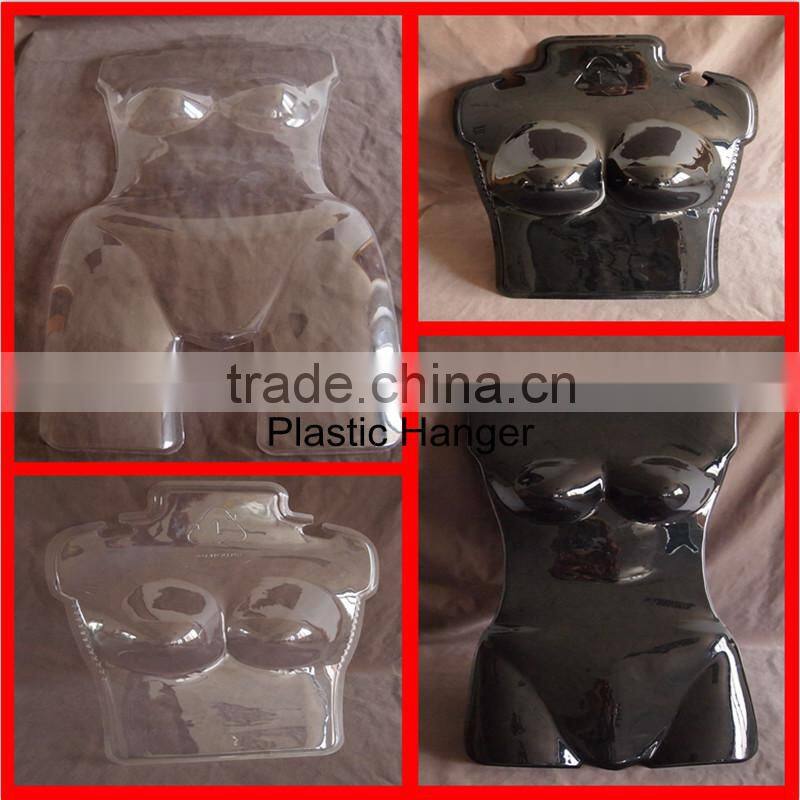 Vacuum thermoforming plastic female mannequin hanger