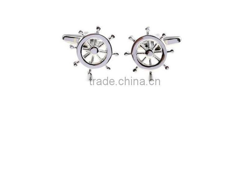 wholesale novelty jewelry brass seaman rudder helm cufflinks