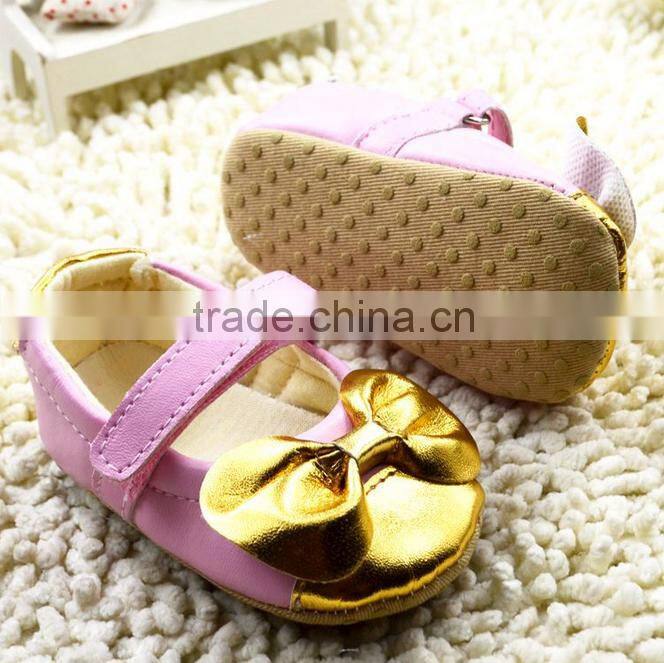 Top quality newborn baby soft sole baby dress shoes 2016 wholesale