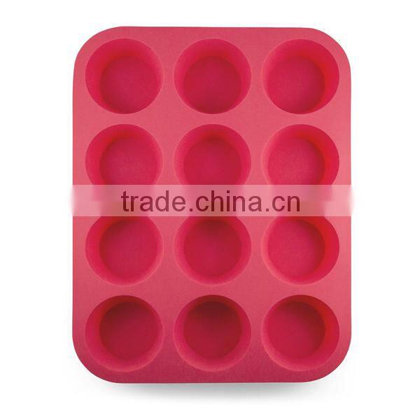 food grade 12 cups Silicone muffin pan Silicone muffin cake pan cake tray