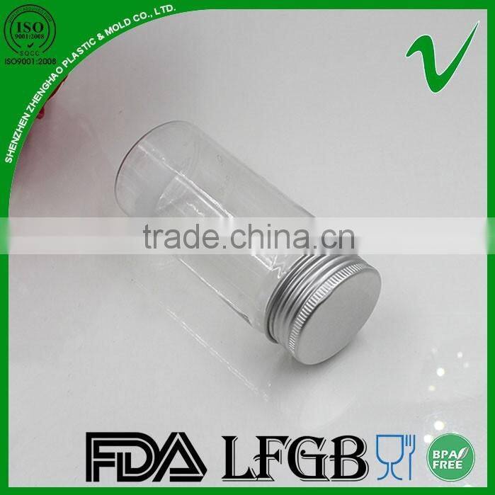 200ml PET clear PET plastic bottle for candy with aluminum cap