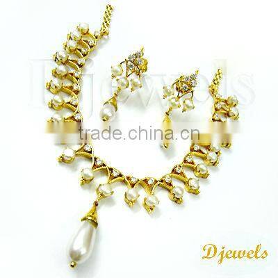 Natural Pearl Necklace Sets 14K, Gold Necklace Sets, Pearl Jewelry Sets