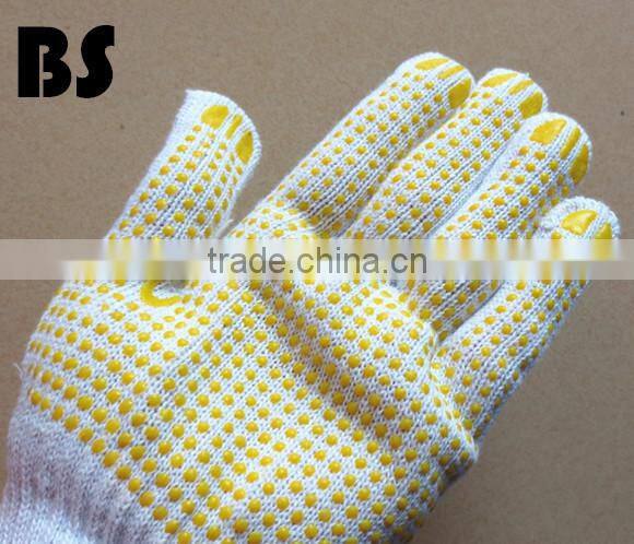 BSSAFETY 10 or 13 gauge cotton yarn knitting with pvc dotted gloves