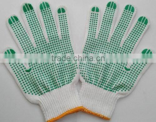 BSSAFETY China supplier poly cotton knitted pvc dotted safety gloves, cheap work gloves