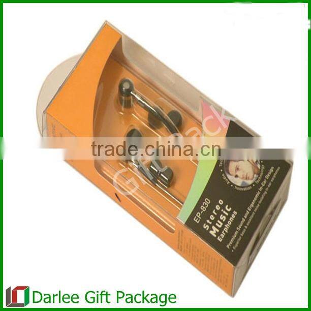 Shenzhen Manufacturer earphone packaging box with blister window