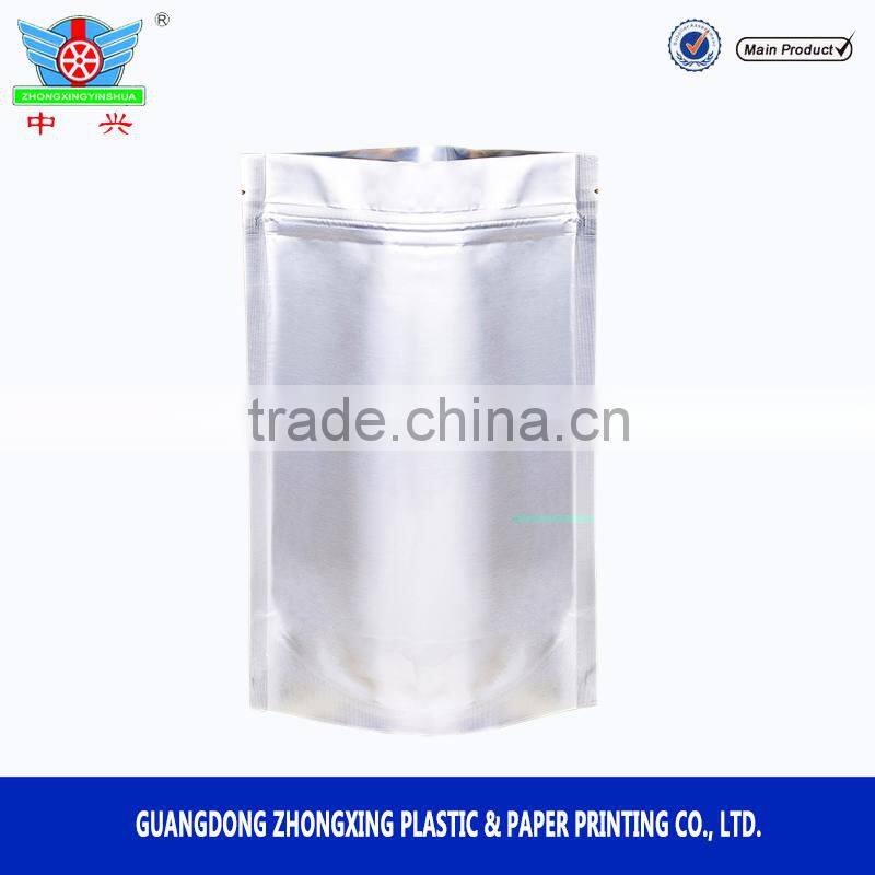 Tea bag with zipper stand up plastic packaging aluminum foil quad seal side gusset pouch