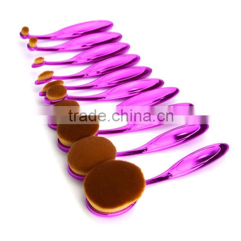 2017 Alibaba Unique rose gold color 5pcs / 6pcs magnet oval makeup brushes cosmetics makeup brush set Whloesale make up brushes