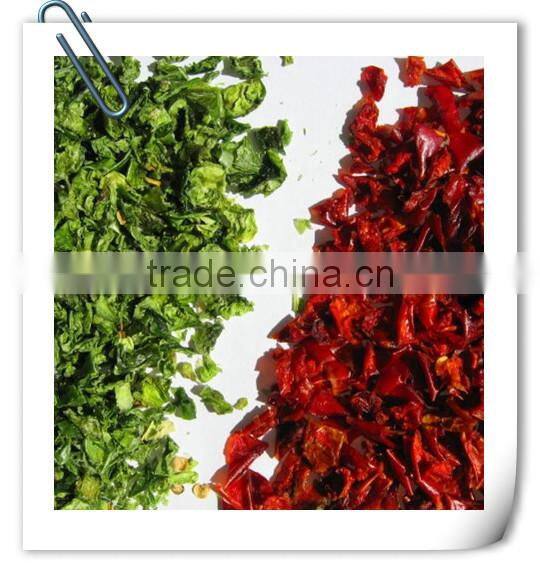 Dehydrated Green Bell Peppers with Kosher BRC HACCP and ISO certificate