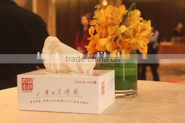 Unbleached wheat straw facial tissue paper