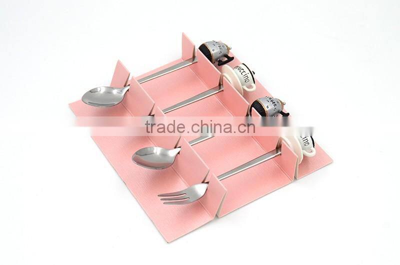 Best selling small MOQ stainless steel spoon and fork set with gift box packing