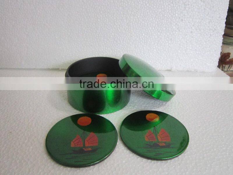 Lacquer box with 6 coasters for home or restaurant nice product from Vietnam