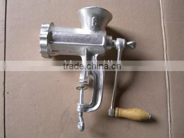 manual electro-plated tin meat mincer No.8 plastic funnels