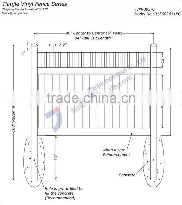 ASTM Standard Vinyl Fence Quality Vinyl Fence
