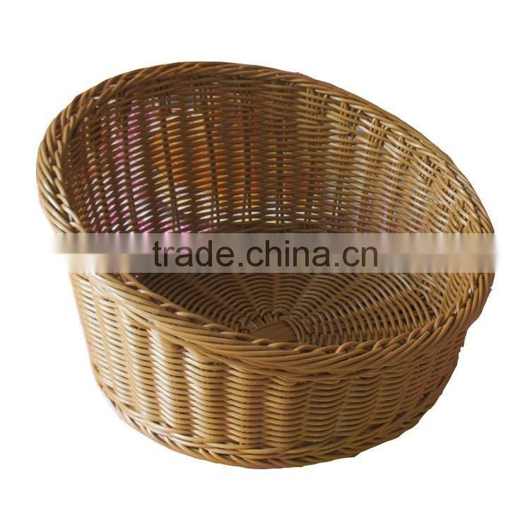 S&D Round pe rattan basket / customized rattan fruity basket wicker bread basket