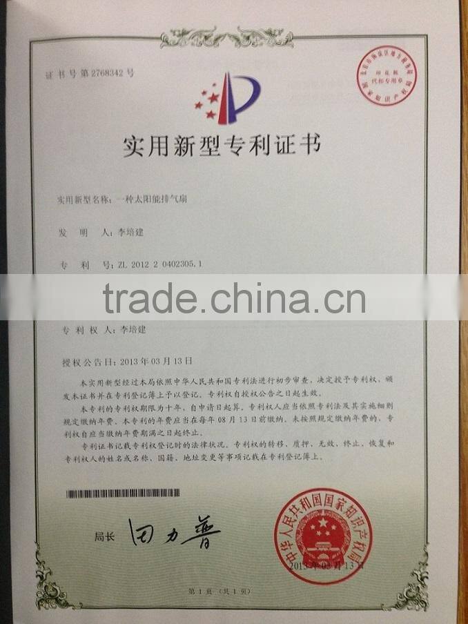 solar attic fan with 20W adjustable solar panel