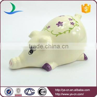 Beige pig hand painted ceramic home decoration accessories
