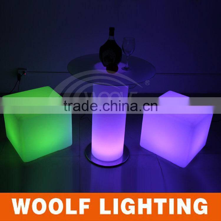 led glowing pillar glass bar cocktail tables