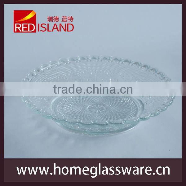 2015 New designed cheap wholesale clear glass plates