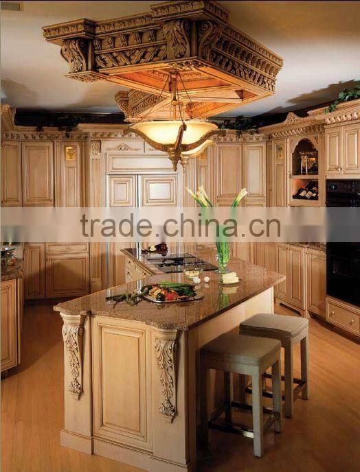 Hot Sale European Style Solid Wood Hand Carved Kitchen Cabinet/Kitchen Furniture